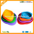 Eco-friendly Food Grade Heat Resistant Stackable Novelty Non-stick Collapsible Foldable Embossed Silicone Measuring Cup